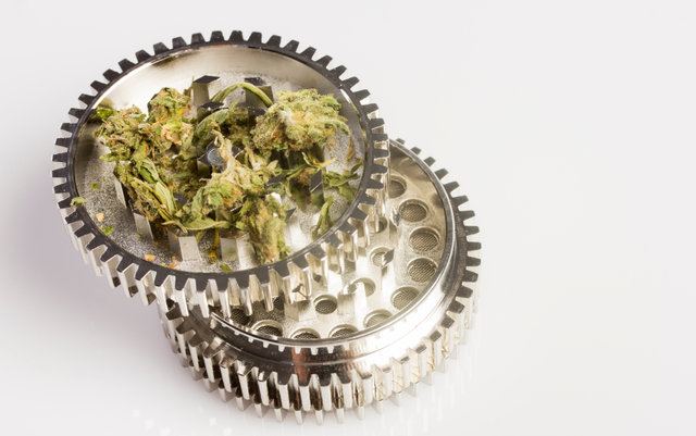 Detail of a marijuana grinder