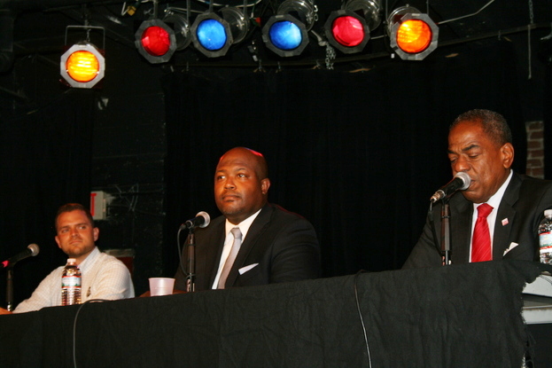 Candidates from L to R: David Garber is running for DC Council At-Large, Leon Andrews is running in Ward 4, and incumbent Vincent Orange (A-L) running for re-election. Image Courtesy of Chloe Sommers 